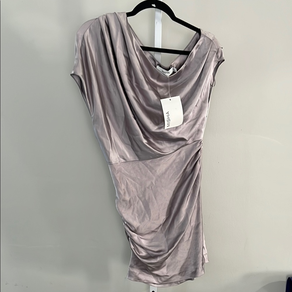 MISHA Rocio Mini Dress in Lunar Silver - Picture 2 of 6